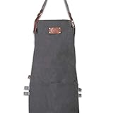 Ess-Nische® Kochschürze Grillschürze für Männer und Frauen - Küchenschürze für Herren - Ideal als Geschenk für Männer, Oma oder Opa - schwarzes Denim Schürze Damen extra lang