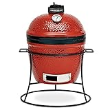 Kamado KJ13RH Joe - Joe Junior Keramischer Holzkohlegrill, 34 cm, rot