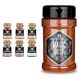 Ankerkraut Grill Set, 6 Gewürze für Männer! & Magic Dust, 230g im Streuer, BBQ-Rub Grillmarinade, Gewürzmischung zum Zubereiten von Fleisch
