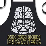 YORA Grillschürze für Männer lustig - Ich bin dein Brater - Vatertagsgeschenk inkl. BBQ-Urkunde - lustige Geschenke zum Vatertag - Geschenkideen Papa & Opa