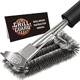 BBQ Grill Reinigungsbürste und Schaber Borstenfrei - Grilldrahtbürste für Grill - 45,7 cm Edelstahl Grillrost Reiniger - Sicheres Grillzubehör & Werkzeuge für Porzellan/Weber Gas/Holzkohle